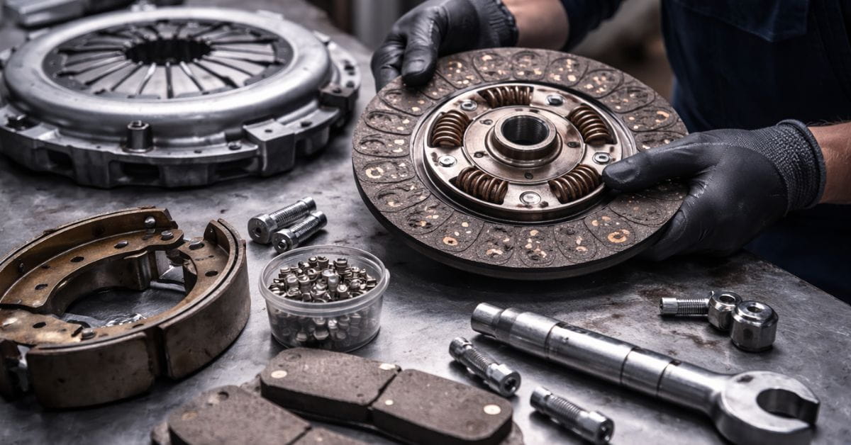 Postupak remonta frikcijskih sustava – lamela kvačila i kočione obloge na radnom stolu